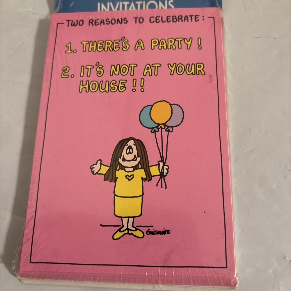 Cathy Guisewite Party Invitations 8 Cards Envelopes Vtg NIP New Old Stock
